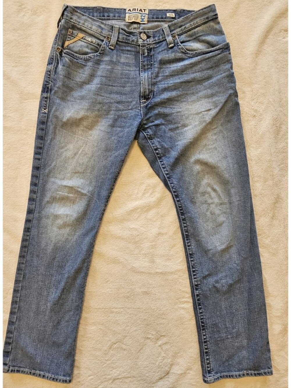 Ariat Men's Bootcut Jeans - Light Blue Wash 36/34